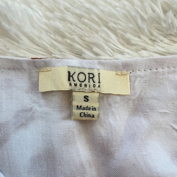 KOri America Romper Small Animal Print Drawstring Waist Pocket Boho Ruffle 15348 - Picture 3 of 13